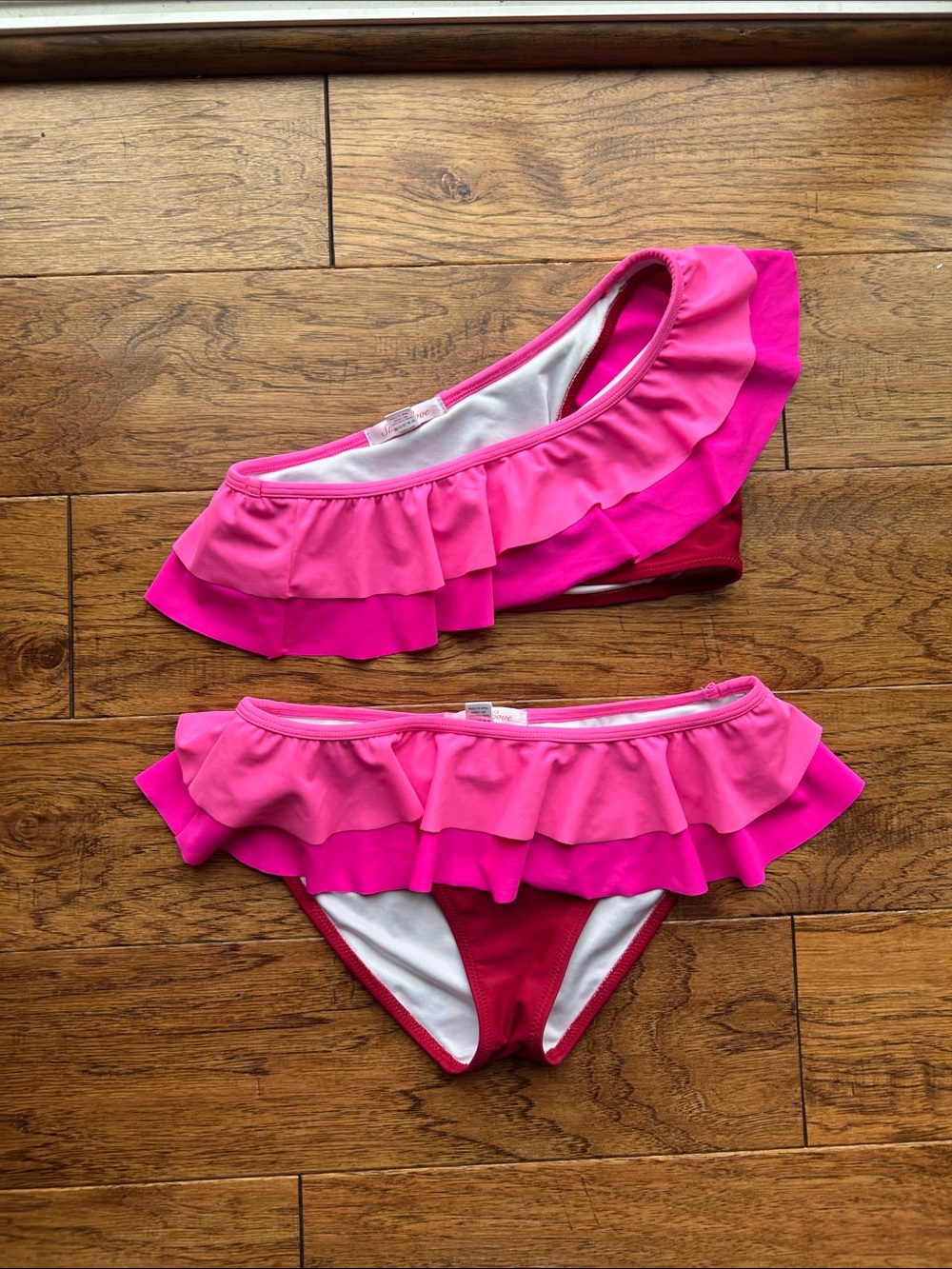 Stella Cove Two-Piece Ruffle Bikini in Hot Pink and Fuchsia